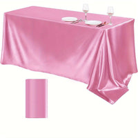 Elegant Golden Satin Tablecloth Overlay - 102 x 58\" Tablecloth Luxurious Weddings