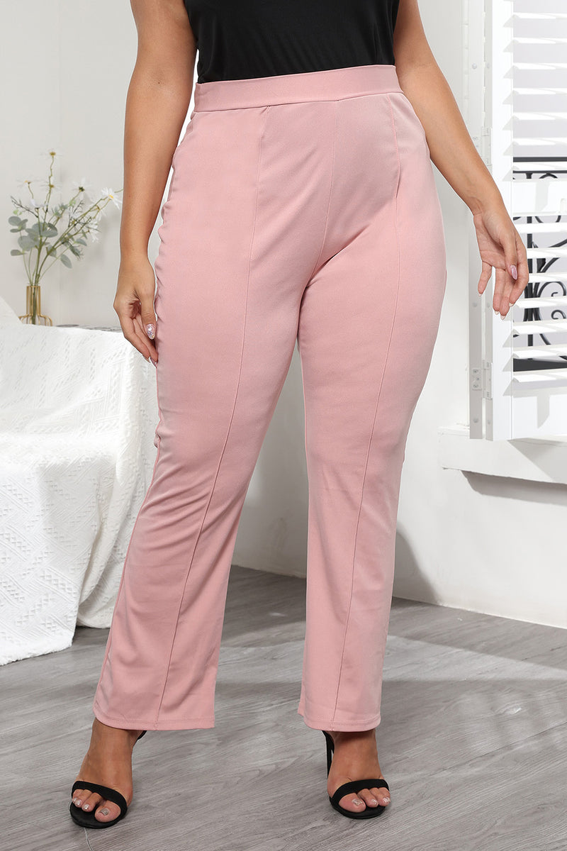 Plus Size Seamed Detail Plain Pants Plus size Luxurious Weddings