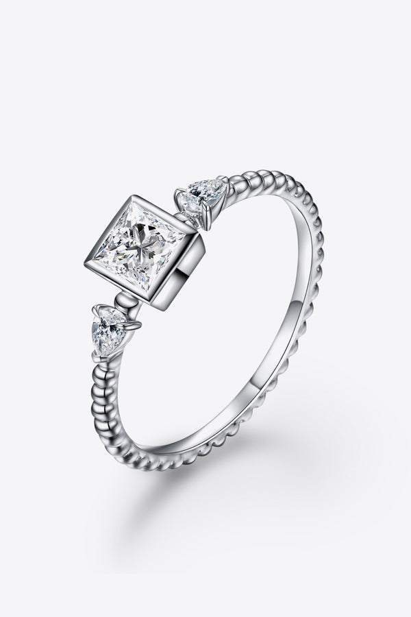 Moissanite Square Shape 925 Sterling Silver Ring Rings Luxurious Weddings