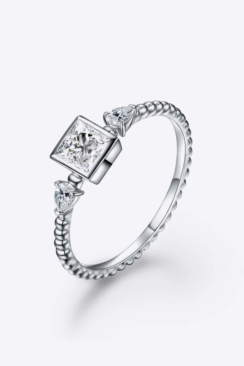 Moissanite Square Shape 925 Sterling Silver Ring Rings Luxurious Weddings