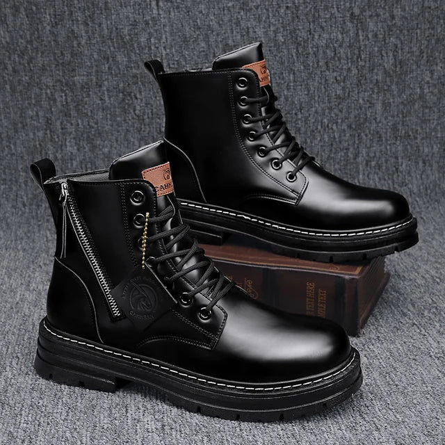 Mens Boots Winter Shoes Leather