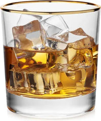 Gold-Rimmed Whiskey Tumblers Set Of 4 Luxurious Weddings