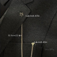 Gold Plated Collar Pin Set for Weddings and Special Occasions - Includes Lapel Chain - Luxurious Weddings