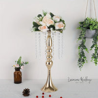 Golden Vase for Wedding Centerpieces - Crystal Flower Holder Stand Luxurious Weddings