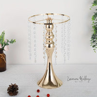 Golden Vase for Wedding Centerpieces - Crystal Flower Holder Stand Luxurious Weddings