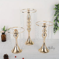 Golden Vase for Wedding Centerpieces - Crystal Flower Holder Stand Luxurious Weddings