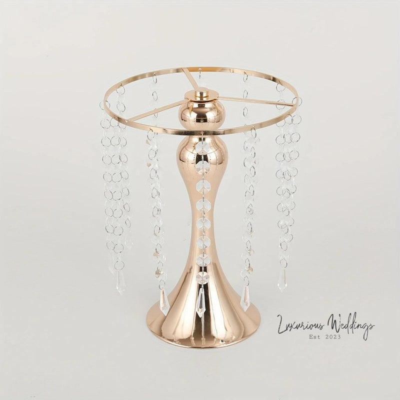 Golden Vase for Wedding Centerpieces - Crystal Flower Holder Stand centerpieces Luxurious Weddings