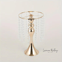 Golden Vase for Wedding Centerpieces - Crystal Flower Holder Stand Luxurious Weddings