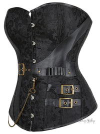 Gothic Steampunk Corset for Plus Size Women - Chain Decor Waist Trainer with Lace Up Design - Luxurious Weddings