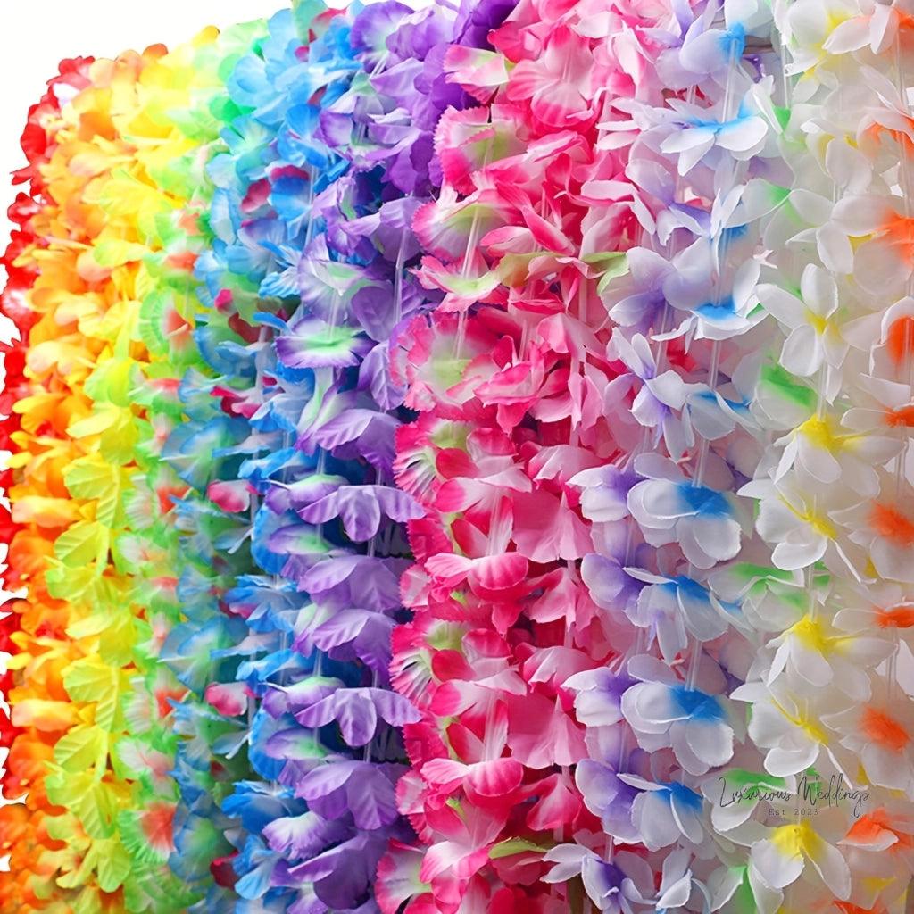 Hawaiian Luau Party Favors - 36pcs Tropical Flower Leis for Holidays & Events Luxurious Weddings