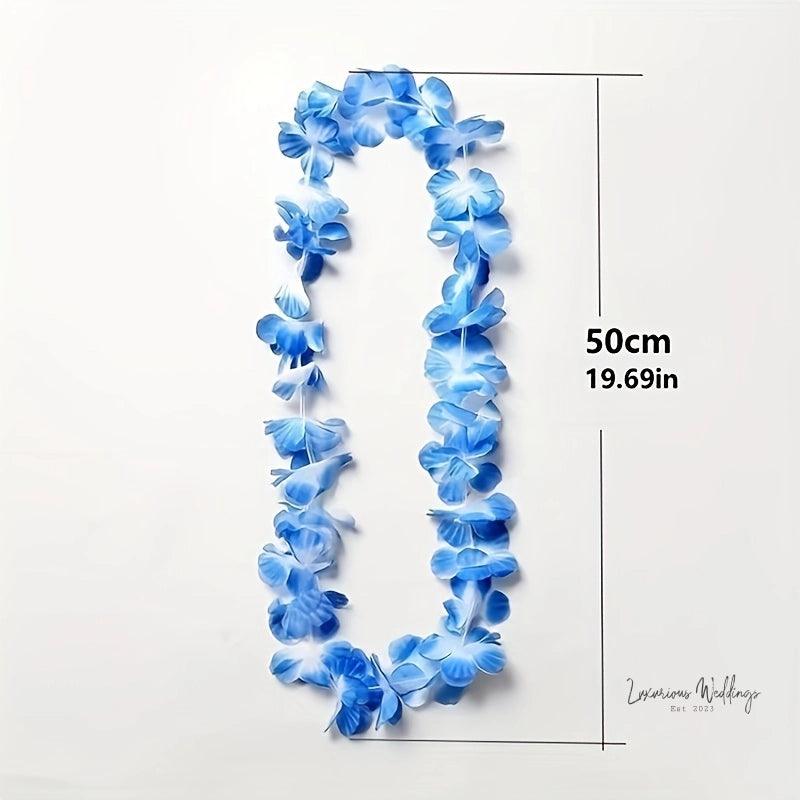 Hawaiian Luau Party Favors - 36pcs Tropical Flower Leis for Holidays & Events Wedding Decor Luxurious Weddings