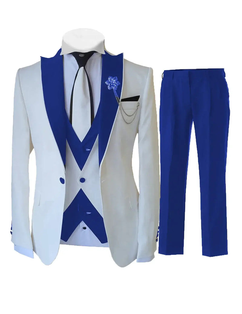 Tailor-made White Suits For Men - 3pc Set Tuxedo Luxurious Weddings