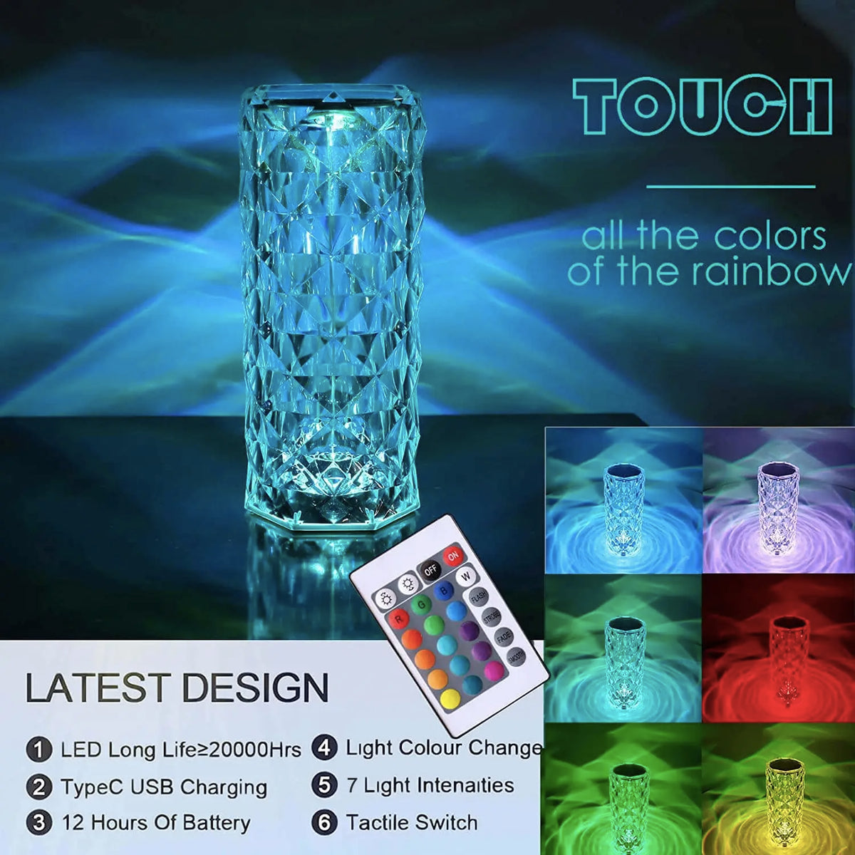 Rechargable LED Touch Lamp Luxurious Weddings