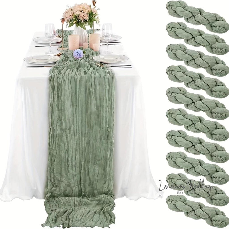 Balinese Pleated Table Runner - 4pcs, Polyester Material for Weddings Table Runner Luxurious Weddings