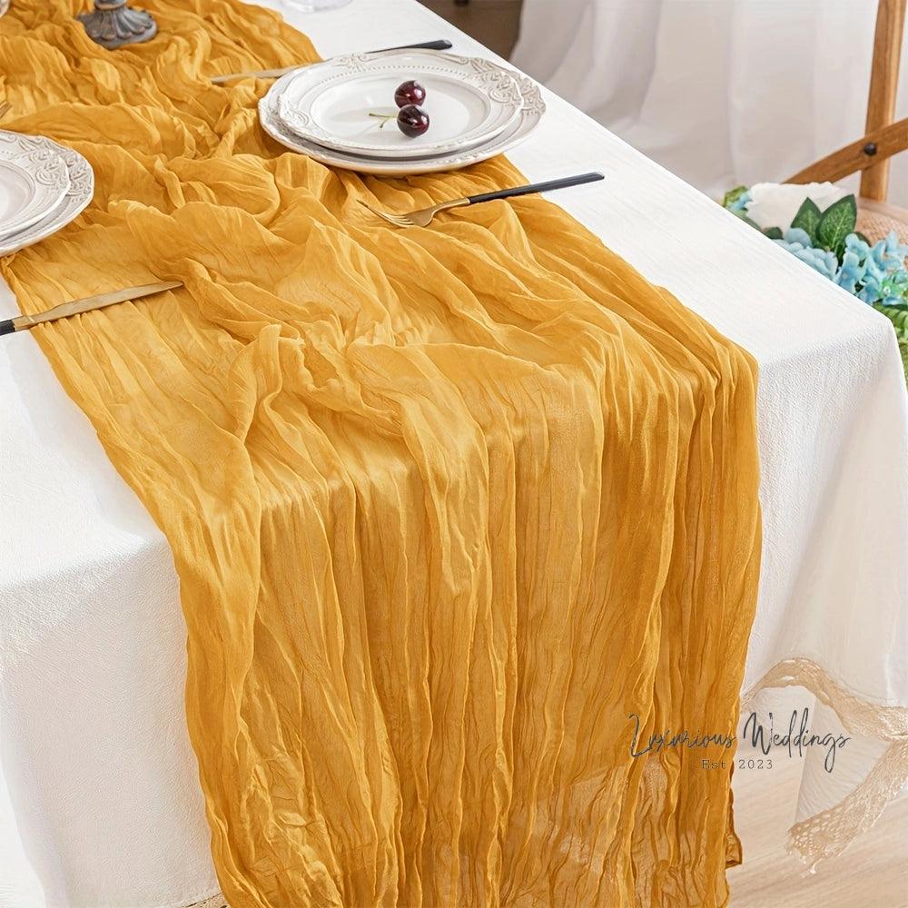 Balinese Pleated Table Runner - 4pcs, Polyester Material for Weddings Luxurious Weddings