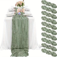 Balinese Pleated Table Runner - 4pcs, Polyester Material for Weddings Luxurious Weddings