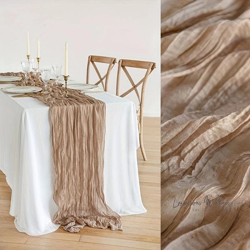 Balinese Pleated Table Runner - 4pcs, Polyester Material for Weddings Table Runner Luxurious Weddings