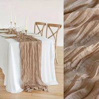 Balinese Pleated Table Runner - 4pcs, Polyester Material for Weddings Luxurious Weddings