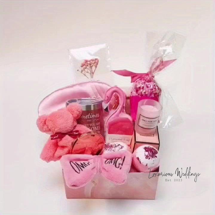 Luxurious Spa Gift Set - Rose Scented Box with 13pcs - Luxurious Weddings