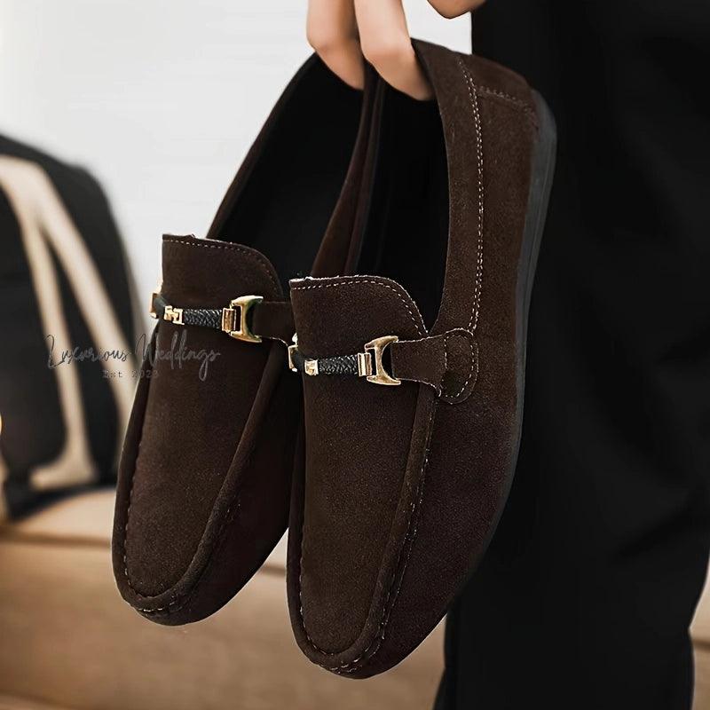 Men's Faux Suede Moccasin Loafers - Comfy Slip-Ons for Spring & Summer Luxurious Weddings