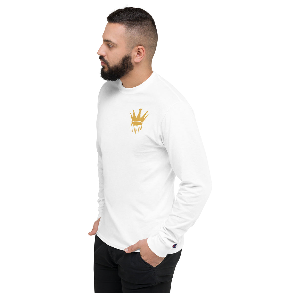 LIL BIT HOOD Men's Champion Long Sleeve Shirt Tops/Long Sleeve Tops Luxurious Weddings