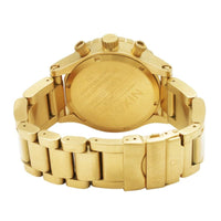 Nixon 42-20 Chrono Champagne Dial Gold Tone Men's Watch A037-502 back view showing gold-tone bracelet and case.