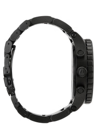 Nixon 51-30 Black Stainless Steel Chrono Men's Watch A083-957 side view showcasing its sleek design and luxurious finish.