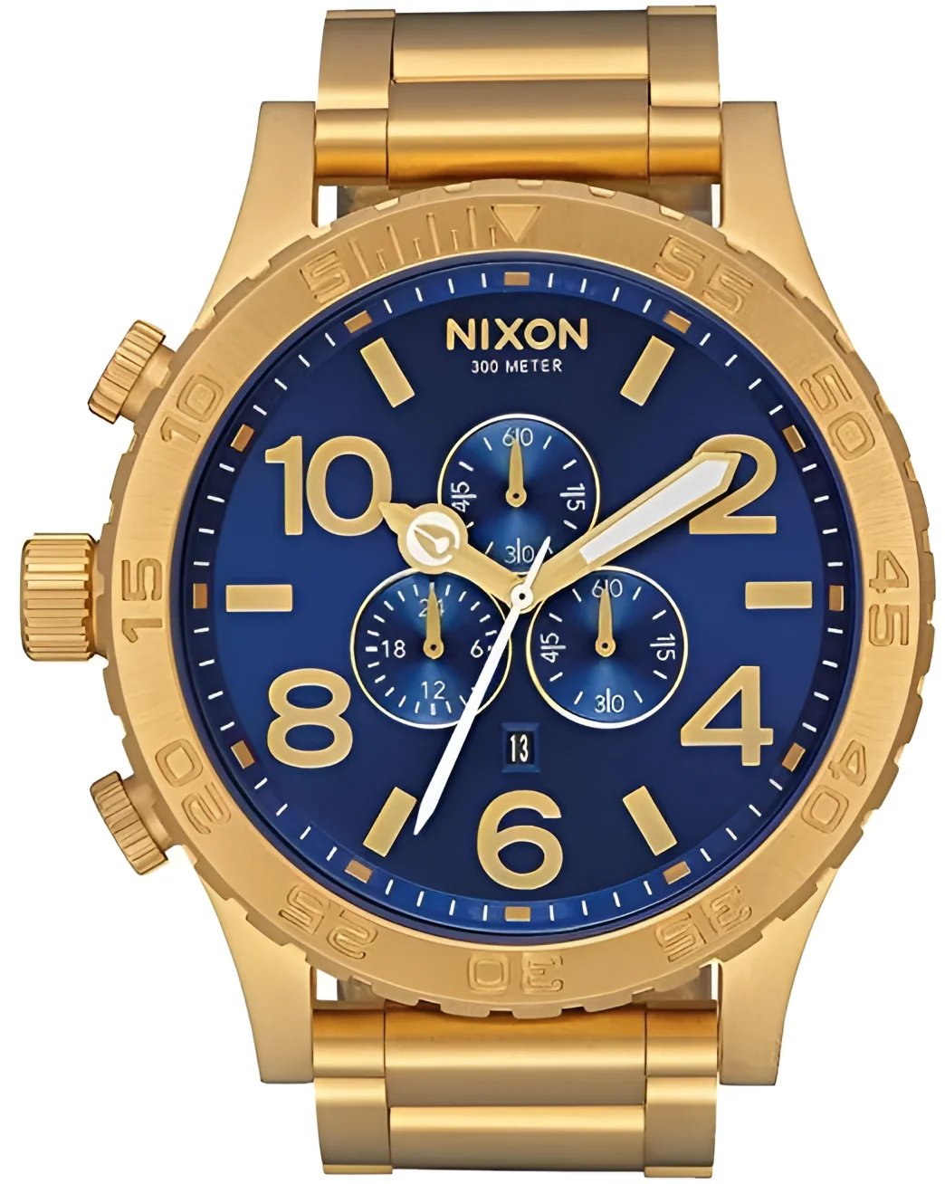 Nixon 51-30 Chrono Blue Dial Men's Watch A083-2735 with gold case and royal blue dial
