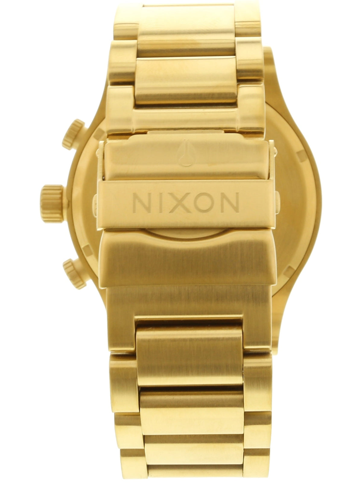 Nixon 51-30 Chrono Blue Dial Men's Watch A083-2735 showcasing PVD Gold plated case back view.