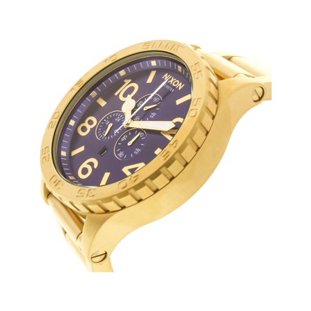 Nixon 51-30 Chrono Blue Dial Men's Watch A083-2735 with PVD Gold plated case and Royal Blue dial.
