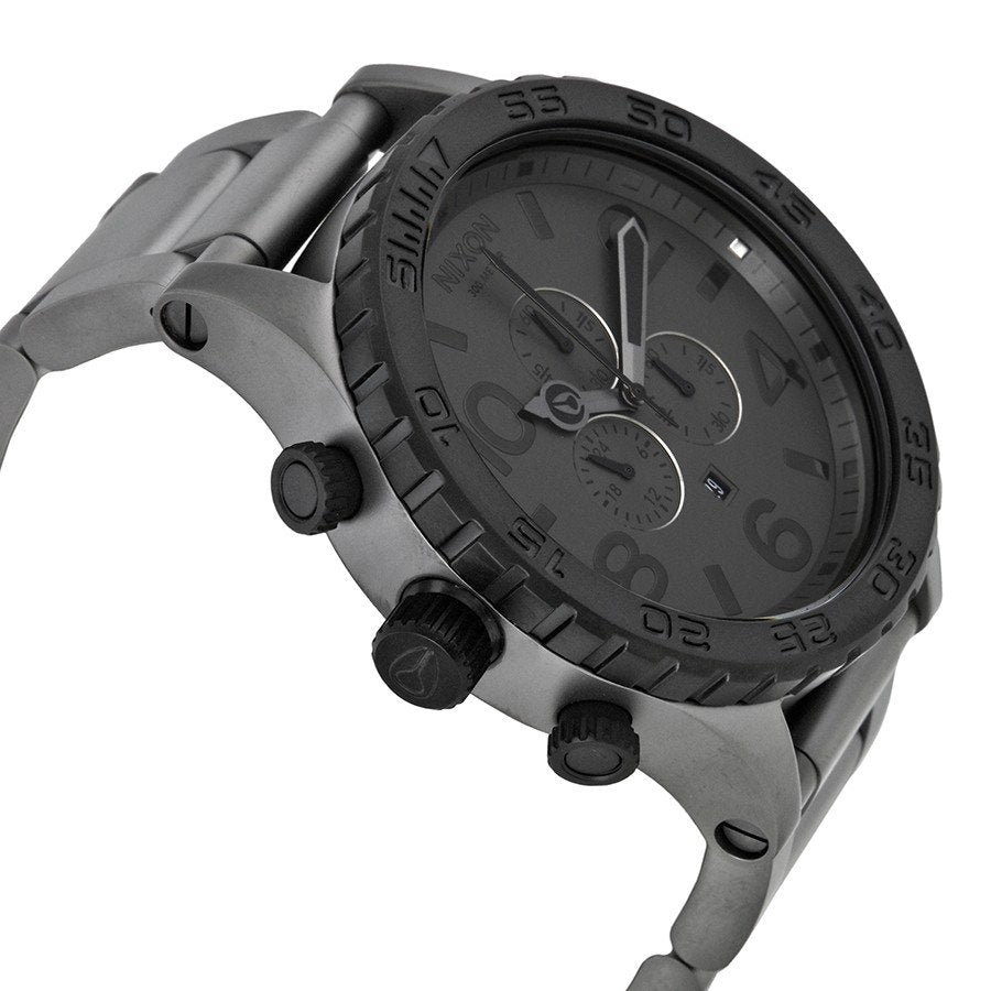 Nixon 51-30 Chronograph Gunmetal Dial Men's Watch A083-1062 close-up view showcasing details and design.