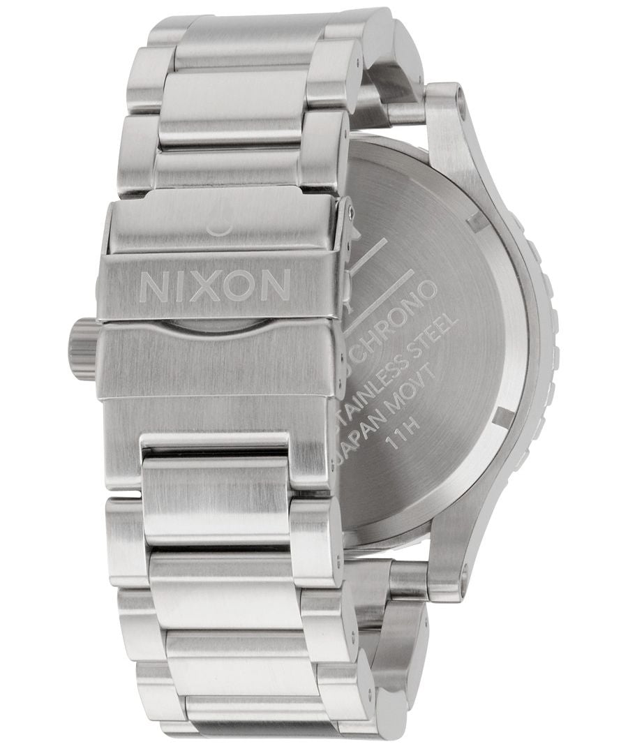 Nixon 51-30 Navy Blue Dial Silver Men's Watch A083-307 stainless steel back view