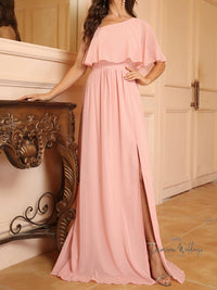 One Shoulder Maxi Dress - Elegant Chiffon Luxurious Weddings