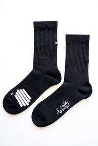 Organic Cotton Luxe Crew Sock - Stealth Black