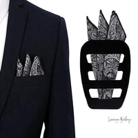 Premium Black Suit Pocket Handkerchief Holder Luxurious Weddings