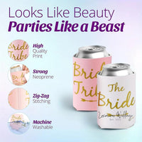 Premium Bride Tribe Skinny Can Sleeves - Perfect for Bachelorette Party and Weddings - Luxurious Weddings