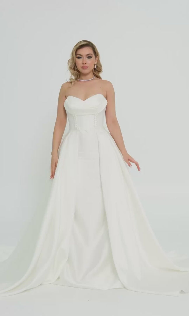Macy Satin Strapless Gown wedding dress Luxurious Weddings