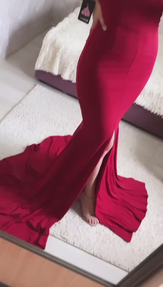 Sexy Strapless Black Maxi Dress - Red Women's Evening Gown Formal dress Luxurious Weddings