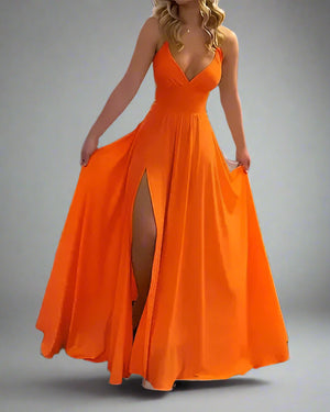 Strappy Dress with Color Slit Luxurious Weddings