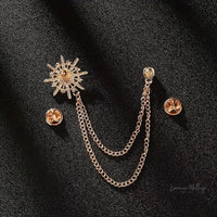 Rhinestone Suit Brooch - Elegant Alloy Accessory with Funky Design Luxurious Weddings