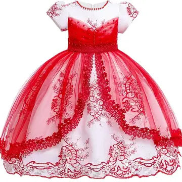 Beaded Embroidered Girls Dress Luxurious Weddings