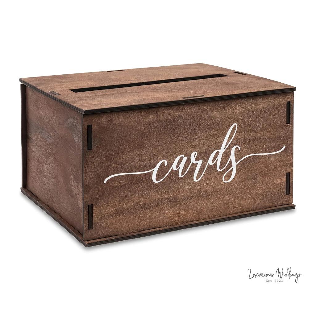 Rustic Wooden Wedding Card Box - Perfect for Receptions, Gifts, and Money - Luxurious Weddings