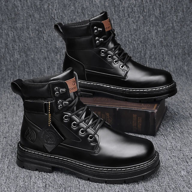 Mens Boots Winter Shoes Leather