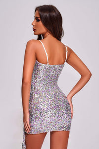 Sequin Shimmer Silver/Pink Dress DRESSES Luxurious Weddings