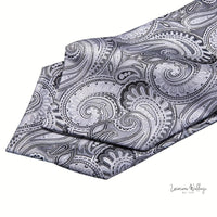 Silver Paisley Ascot Tie - Silver & Gold Luxurious Weddings