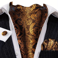 Silver Paisley Ascot Tie - Silver & Gold Luxurious Weddings