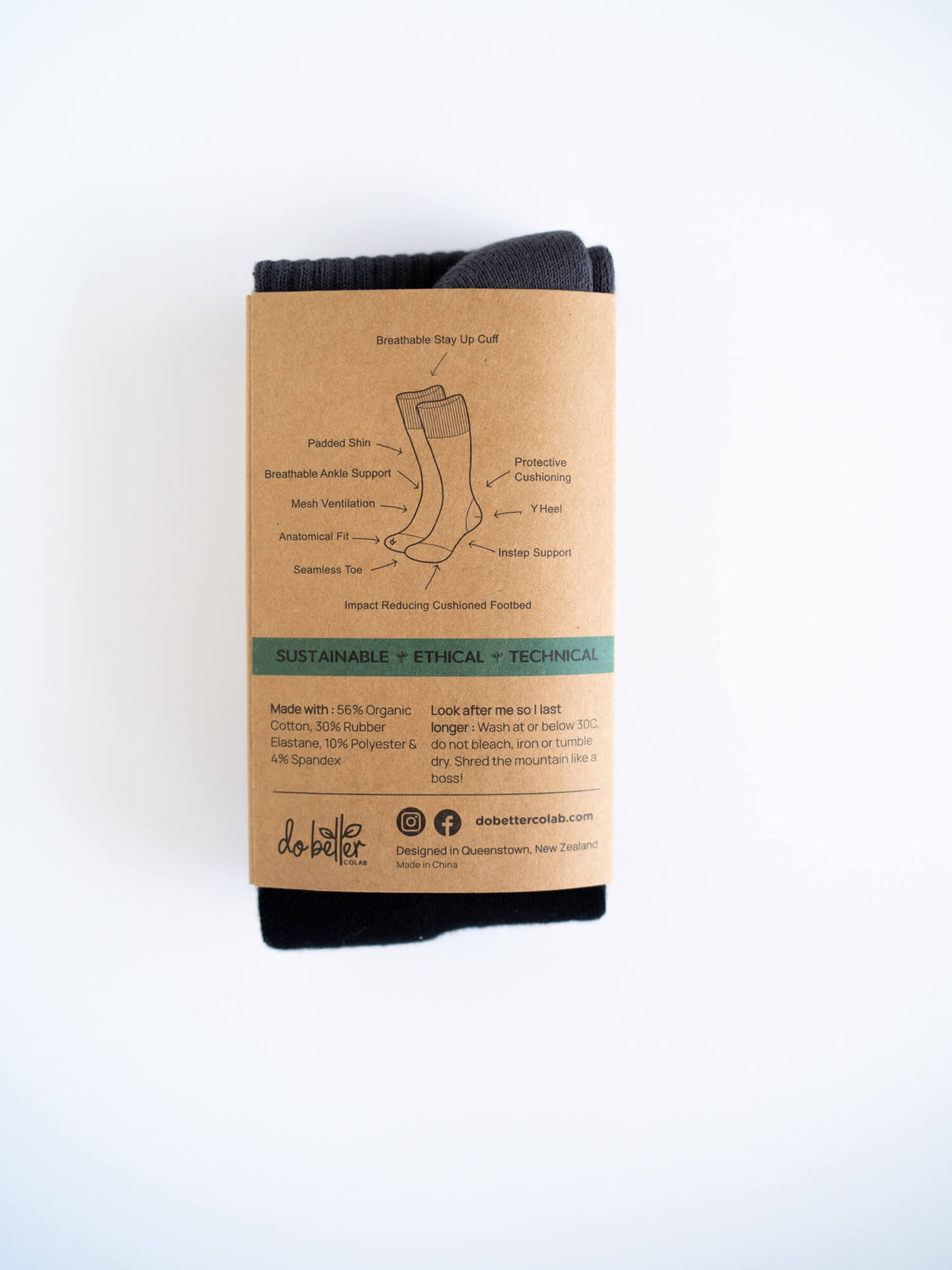 Organic Cotton Ski Sock - Alpine Ascent