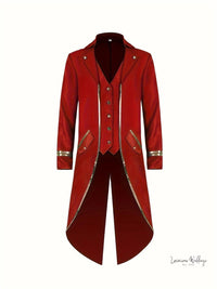 Steampunk Jacket for Men - Polyester, Buttoned, Solid Color - Luxurious Weddings
