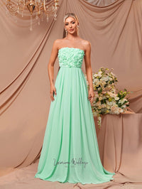 Strapless Chiffon Bridesmaid Gown' Luxurious Weddings