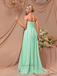 Strapless Chiffon Bridesmaid Gown' Luxurious Weddings